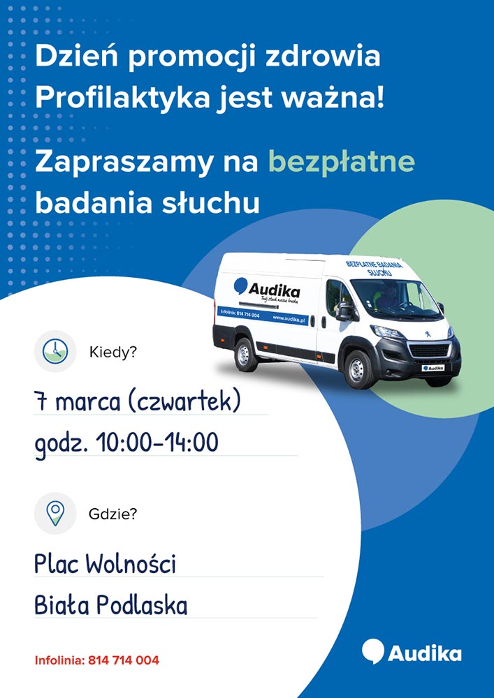 Plakat badanie słuchu 7 marca 2024